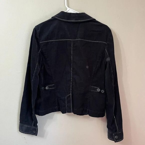 Vtg Inc International Concepts Womens Black Corduroy Jacket M Petites Button - Picture 8 of 10
